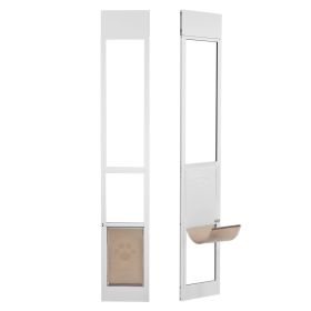 Dog Door for Sliding Glass Door, 75 7/8"-80 11/16" Adjustable Height Doggy Door for Sliding Doors