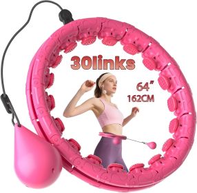 Weighted Infinity Exercise Hoop - 64in 30 Links Smart Hoop for Adult Weight Loss (Color: 30-Pink)